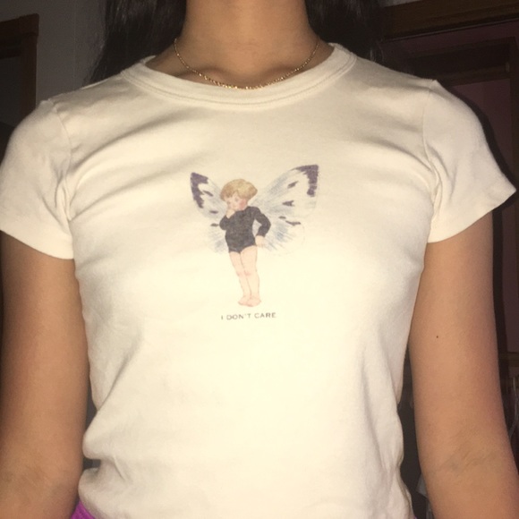 SOLD “i don’t care” fairy shirt - brandy melville - Picture 4 of 4